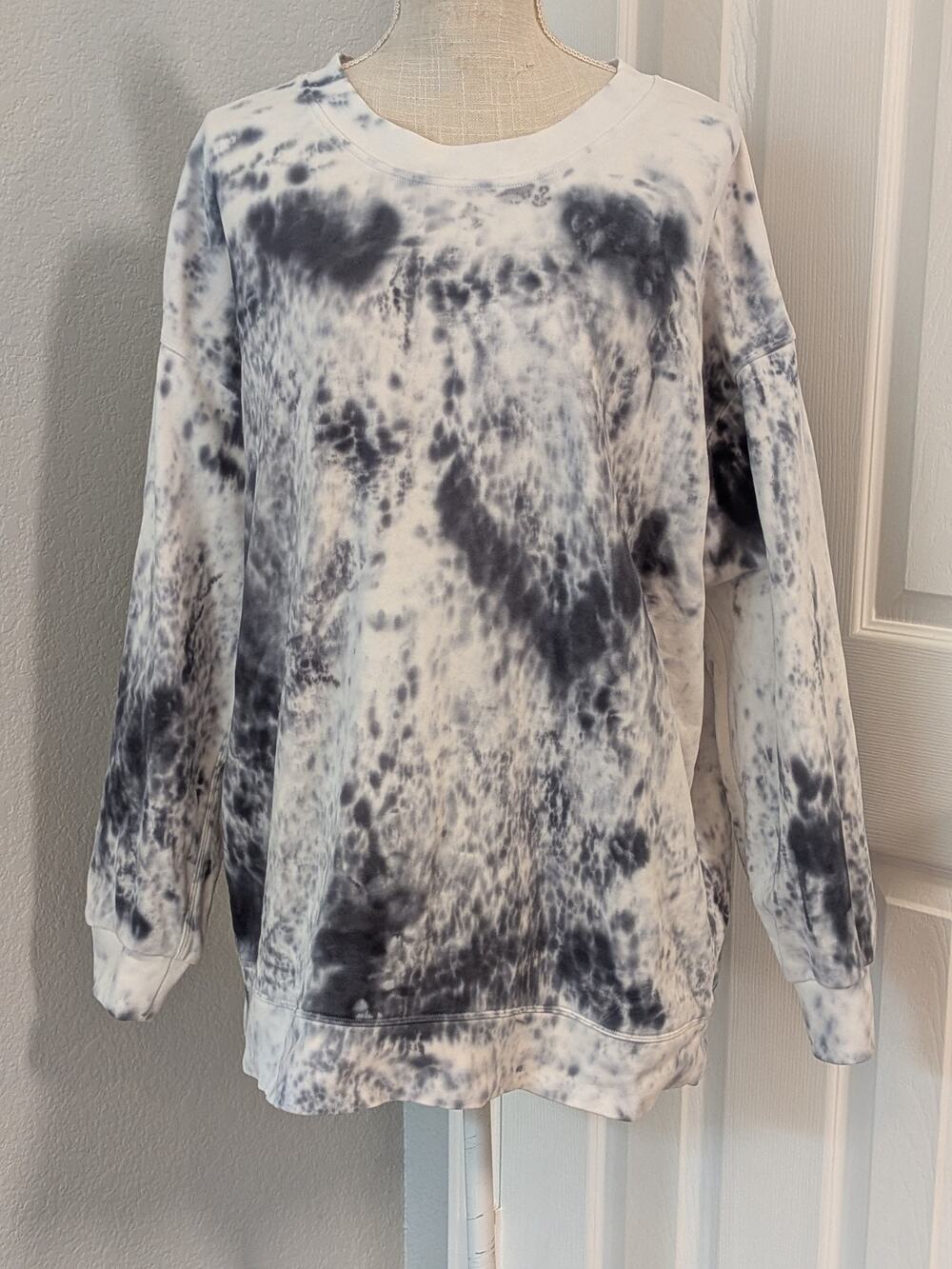 Lululemon Perfectly Oversized Crew Women's Size 14 XL Cotton Terry Marble Gray